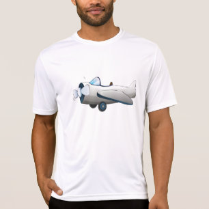 Camiseta Avião de Propulsor Desenho Animado Branco Estilo R
