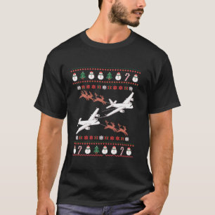Camiseta Avião festivo Reindeer Ugly Christmas Sweater P
