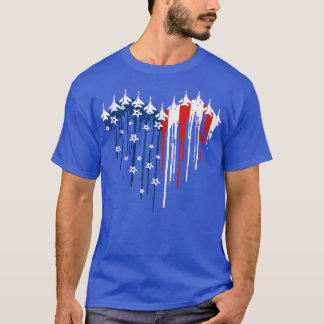 Camiseta Avião-Jet-Bandeira Americana Coração 4º De Ju