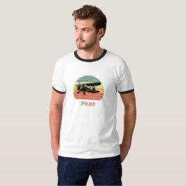 Camiseta Avião legal e pôr do sol, estilo Vintage Retro Sim
