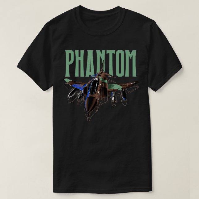 Camiseta Avião Militar Phantom Jet Fighter (Frente do Design)