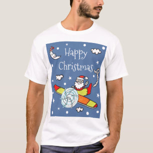 Camiseta Avião Pai Natal Personalizado Papai Noel
