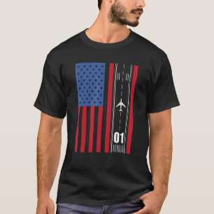 Camiseta Avião-Piloto Americano Patriótico Aviati