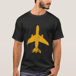 Camiseta Avião Piloto de Aeronave Amarelo