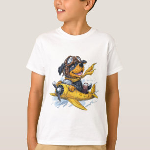 Camiseta Avião-piloto de cães rottweiler