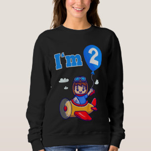 Camiseta Avião Piloto de Crianças Eu tenho 2 dois segundos