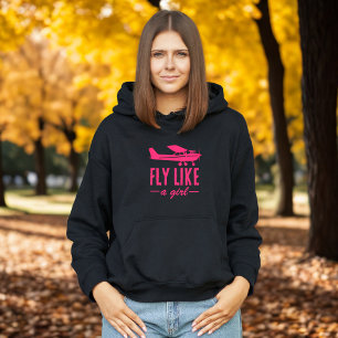 Camiseta Avião Rosa Fofo Voa Como Uma Garota Aviação Femini