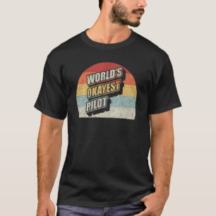 Camiseta Avião Voador do Piloto Vintage Retro World's Okaye