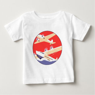 Camiseta Avião Voando Vintage WPA Colorido