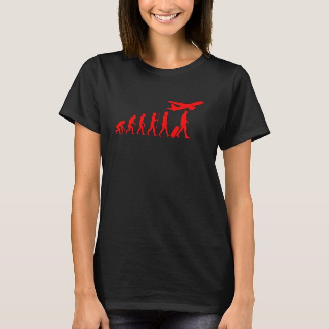 Camiseta Aviator Evolution Airplane Piloto Para Mulheres Ho (Frente)