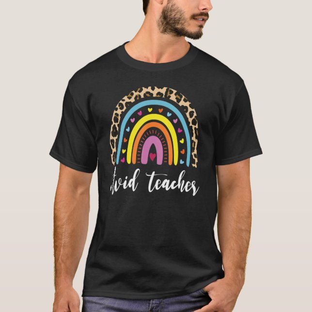 Camiseta AVID Professor Boho Rainbow De Volta À Escola Appr (Frente)