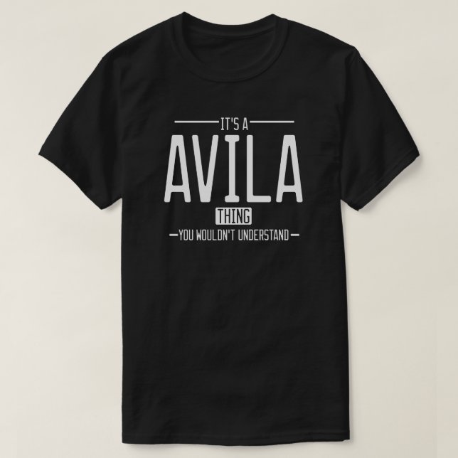 Camiseta Avila, surname engraçado, família divertida (Frente do Design)