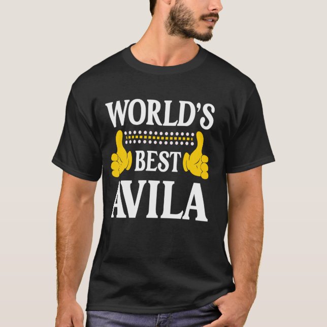 Camiseta Avila Surname Funny Team Family Sobrenome World's (Frente)