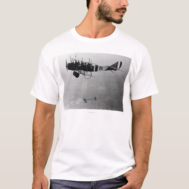 Camiseta Aviões de Curtiss JN-4 Jenny com asa modelo (Frente)