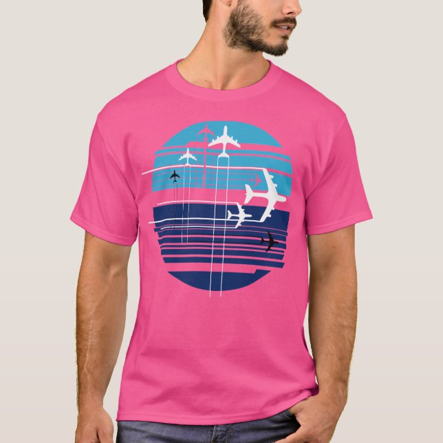 Camiseta Aviões Geométricos de Passagem Céu (Frente)