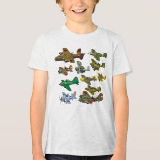 Camiseta Aviões militares retrô de desenho animado