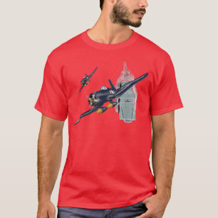 Camiseta Aviões WW2 Aviões de guerra Aves F4U Aeronaves Cor