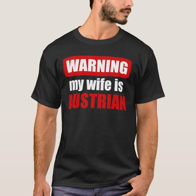 Camiseta Avisar minha esposa é austríaca (Frente)