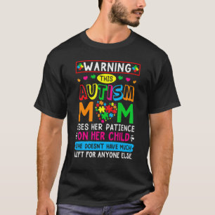 Camiseta Aviso A Este Autismo Mamãe Usa Paciência Em Crianç