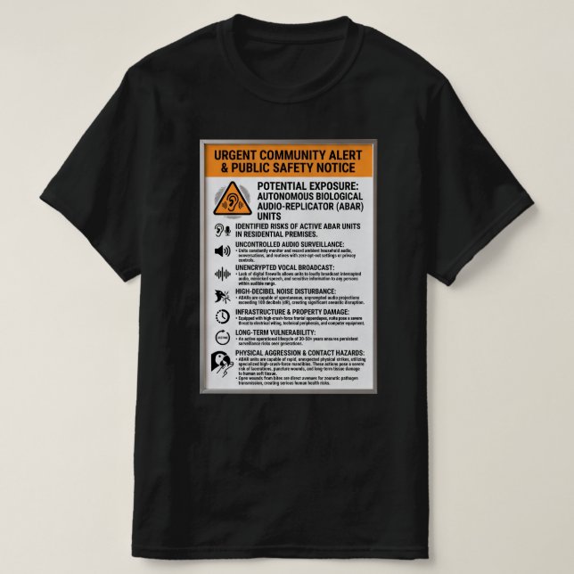 Camiseta Aviso ABAR (Frente do Design)
