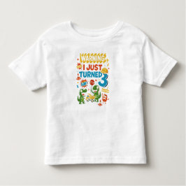 Camiseta AVISO Acabei de Fazer Três Anos - 3º Aniversário
