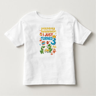 Camiseta AVISO Acabei de Fazer Três Anos - 3º Aniversário