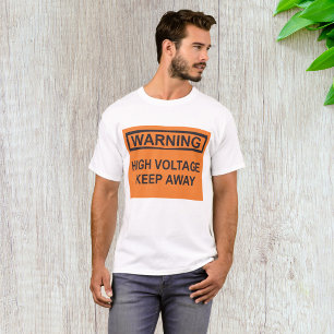 Camiseta Aviso Alta Tensão Mantenha-se Afastado Placa