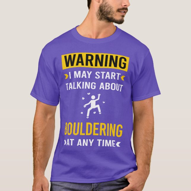 Camiseta Aviso Amigos de Escalada em Rocha Bouldering (Frente)