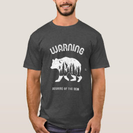 Camiseta Aviso Clássico Cuidado Com O Urso