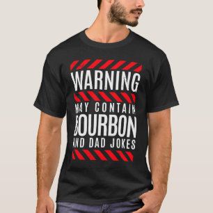Camiseta Aviso Contém Uísque Bourbon Pai & Piadas