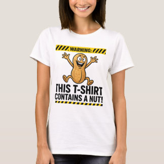 Camiseta Aviso: Contém uma Noz – Cartoon de Amendoim Engraç