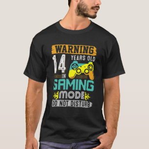 Camiseta Aviso De Aniversário De 14 Anos No Modo De Jogos