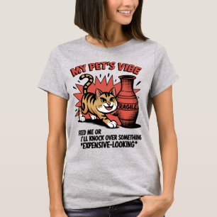 Camiseta Aviso de Atitude de Gato Sassy