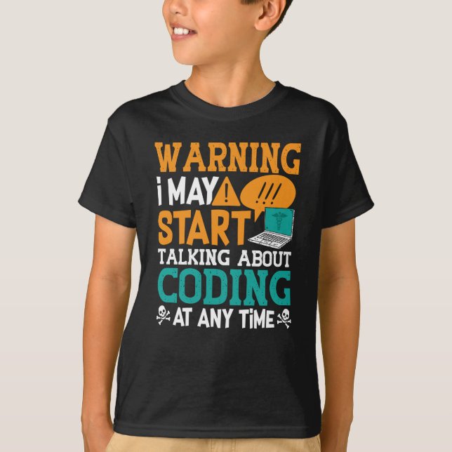 Camiseta Aviso de Codificação Médica Posso Começar A Falar  (Frente)