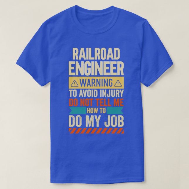 Camiseta Aviso de Engenheiro Ferroviário 2 (Frente do Design)