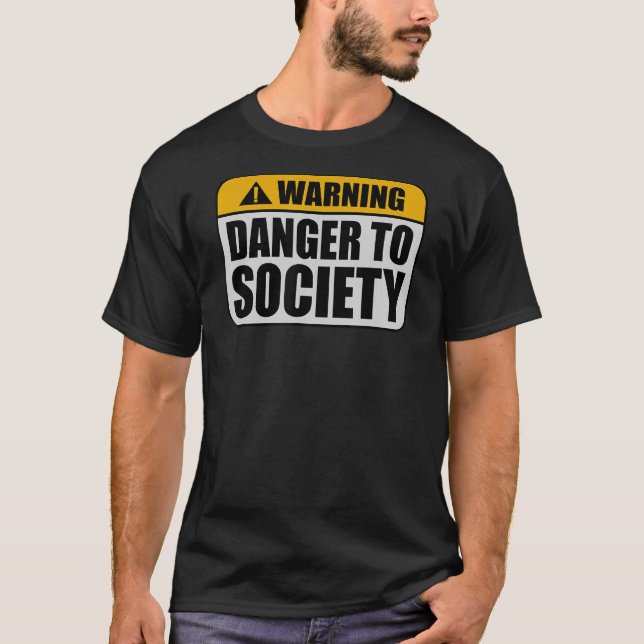 Camiseta Aviso De Perigo Ofensivo Para A Advertência De Cui (Frente)