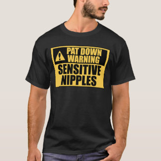 Camiseta Aviso de Revista Sensíveis Mamilos Divertido Aerop