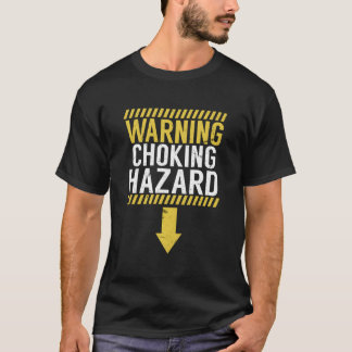Camiseta Aviso de Risco de Asfixia Piada do Pênis Gif Para