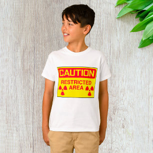 Camiseta Aviso de Risco de Radiação de Área Limitada de Pre
