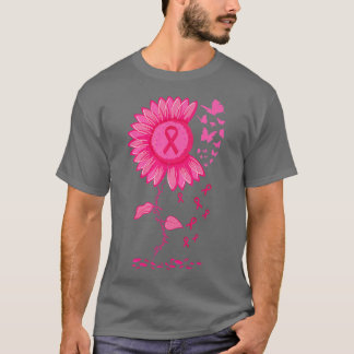 Camiseta Aviso de Sensibilização do Cancer de Fita Rosa de 