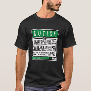 Camiseta Aviso de teste seguro do Scp Foundation