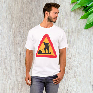 Camiseta Aviso de Zona de Construção de Sinalização de Rodo