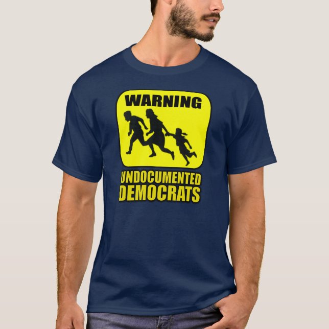 Camiseta Aviso: Democratas indocumentados (Frente)
