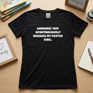 Camiseta Aviso Discutir Crianças Foster Divertido Design de