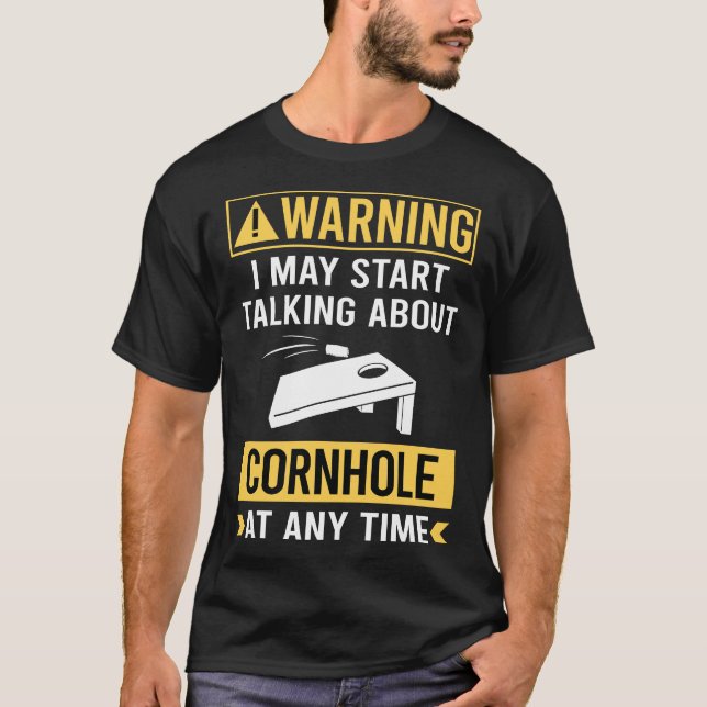 Camiseta Aviso Divertido Cornhole (Frente)
