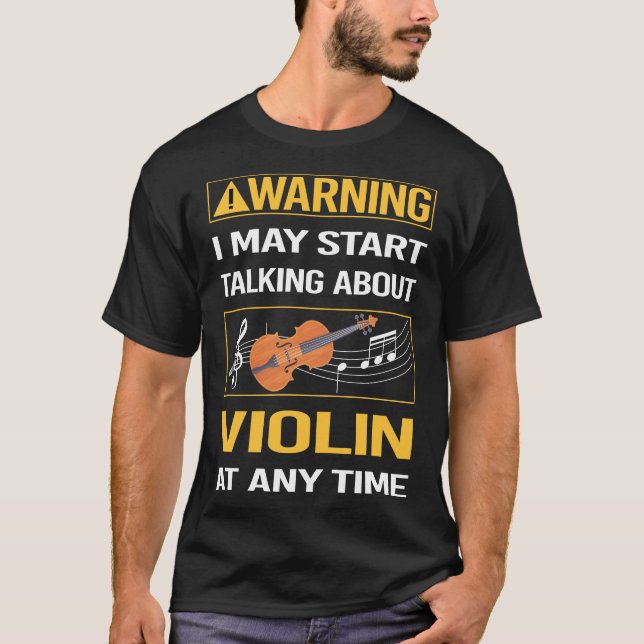 Camiseta Aviso Divertido Violino (Frente)