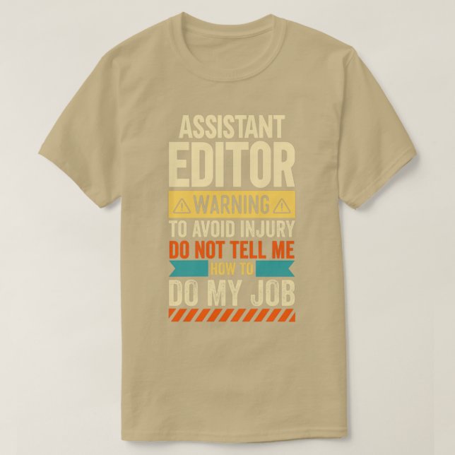 Camiseta Aviso do Editor do Assistente (Frente do Design)