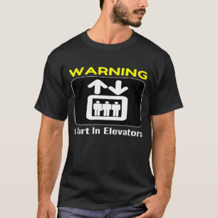 Camiseta Aviso Do Elevador Eu Começo No Teto Dos Elevadores