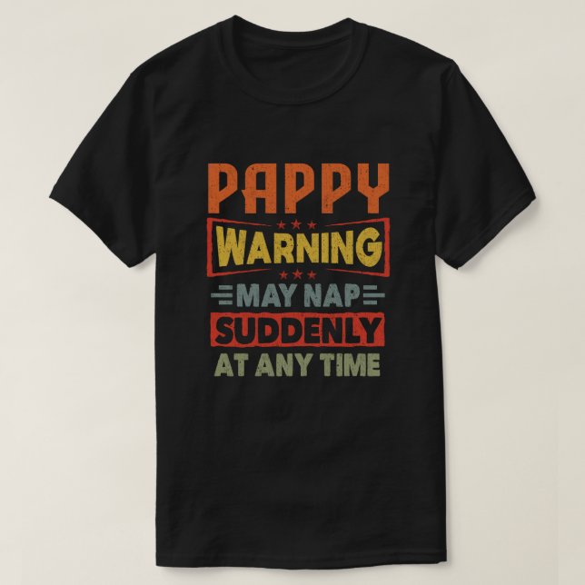 Camiseta Aviso do vovô pode sonhar repentinamente a qualque (Frente do Design)