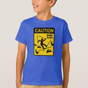 Camiseta AVISO: Encosta do Coelho - Placa de Aviso Divertid